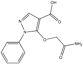 5-(carbamoylmethoxy)-1-phenyl-1H-pyrazole-4-carboxylic acid Struktur