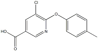 5-chloro-6-(4-methylphenoxy)pyridine-3-carboxylic acid Struktur