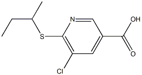 6-(butan-2-ylsulfanyl)-5-chloropyridine-3-carboxylic acid Struktur