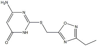 6-amino-2-{[(3-ethyl-1,2,4-oxadiazol-5-yl)methyl]sulfanyl}-3,4-dihydropyrimidin-4-one Struktur