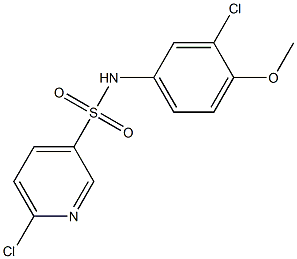 6-chloro-N-(3-chloro-4-methoxyphenyl)pyridine-3-sulfonamide Struktur