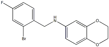 N-[(2-bromo-4-fluorophenyl)methyl]-2,3-dihydro-1,4-benzodioxin-6-amine Struktur