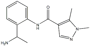 N-[2-(1-aminoethyl)phenyl]-1,5-dimethyl-1H-pyrazole-4-carboxamide Struktur