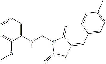 3-[(2-methoxyanilino)methyl]-5-(4-methylbenzylidene)-1,3-thiazolidine-2,4-dione Struktur