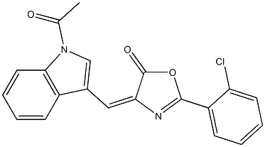 4-[(1-acetyl-1H-indol-3-yl)methylene]-2-(2-chlorophenyl)-1,3-oxazol-5(4H)-one Struktur