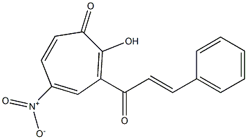 3-cinnamoyl-2-hydroxy-5-nitro-2,4,6-cycloheptatrien-1-one Structure