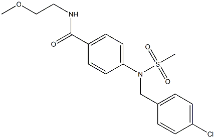 4-[[(4-chlorophenyl)methyl](methylsulfonyl)amino]-N-[2-(methyloxy)ethyl]benzamide Struktur