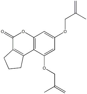 7,9-bis[(2-methyl-2-propenyl)oxy]-2,3-dihydrocyclopenta[c]chromen-4(1H)-one Struktur