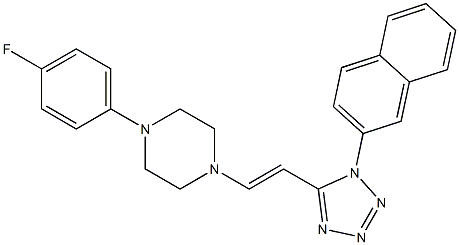 1-(4-fluorophenyl)-4-{2-[1-(2-naphthyl)-1H-tetraazol-5-yl]vinyl}piperazine Struktur