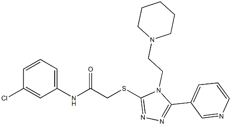 N-(3-chlorophenyl)-2-{[4-[2-(1-piperidinyl)ethyl]-5-(3-pyridinyl)-4H-1,2,4-triazol-3-yl]sulfanyl}acetamide Struktur
