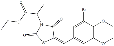 ethyl 2-[5-(3-bromo-4,5-dimethoxybenzylidene)-2,4-dioxo-1,3-thiazolidin-3-yl]propanoate Struktur