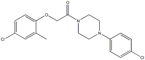 1-[(4-chloro-2-methylphenoxy)acetyl]-4-(4-chlorophenyl)piperazine Struktur