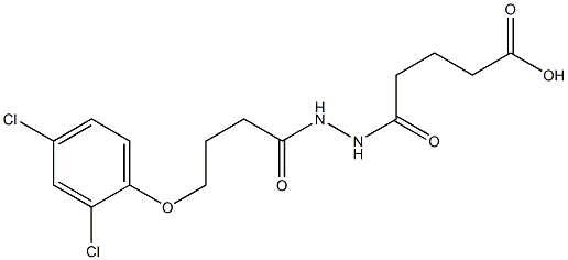 5-{2-[4-(2,4-dichlorophenoxy)butanoyl]hydrazino}-5-oxopentanoic acid Struktur