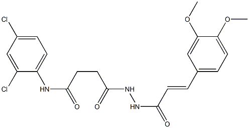 N-(2,4-dichlorophenyl)-4-{2-[(E)-3-(3,4-dimethoxyphenyl)-2-propenoyl]hydrazino}-4-oxobutanamide Struktur