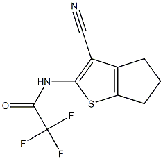 N-(3-cyano-5,6-dihydro-4H-cyclopenta[b]thiophen-2-yl)-2,2,2-trifluoroacetamide Struktur