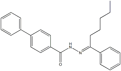 N'-[(E)-1-phenylhexylidene][1,1'-biphenyl]-4-carbohydrazide Struktur