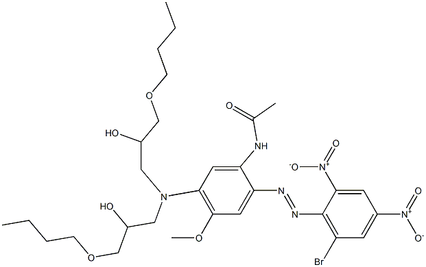 N-[2-(6-Bromo-2,4-dinitrophenylazo)-5-[N,N-bis(3-butoxy-2-hydroxypropyl)amino]-4-methoxyphenyl]acetamide Struktur