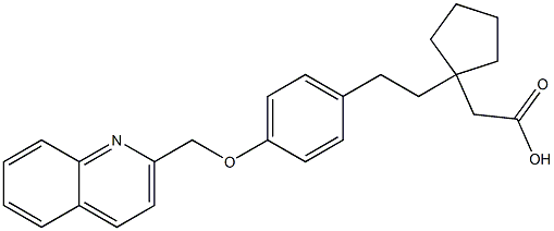1-[2-[4-(2-Quinolinylmethoxy)phenyl]ethyl]cyclopentaneacetic acid Struktur