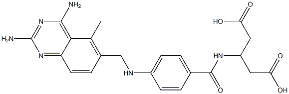 3-[4-[[(2,4-Diamino-5-methylquinazolin-6-yl)methyl]amino]benzoylamino]pentanedioic acid Struktur