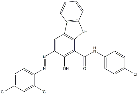 N-(4-Chlorophenyl)-3-[(2,4-dichlorophenyl)azo]-2-hydroxy-9H-carbazole-1-carboxamide Structure