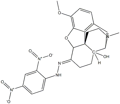 17-Methyl-3-methoxy-6-[2-(2,4-dinitrophenyl)hydrazono]-4,5-epoxymorphinan-14-ol Struktur