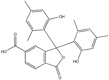1,3-Dihydro-1,1-bis(6-hydroxy-2,4-dimethylphenyl)-3-oxoisobenzofuran-6-carboxylic acid Struktur