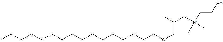 3-Hexadecyloxy-2-methyl-N,N-dimethyl-N-(2-hydroxyethyl)-1-propanaminium Struktur