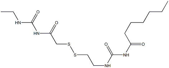1-Heptanoyl-3-[2-[[(3-ethylureido)carbonylmethyl]dithio]ethyl]urea Struktur
