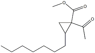 2-Heptyl-1-acetylcyclopropane-1-carboxylic acid methyl ester Struktur