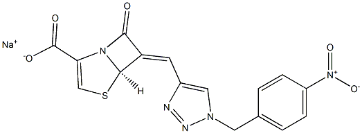 (5R,6Z)-6-[[1-(p-Nitrobenzyl)-1H-1,2,3-triazol-4-yl]methylene]-7-oxo-4-thia-1-azabicyclo[3.2.0]hept-2-ene-2-carboxylic acid sodium salt Struktur