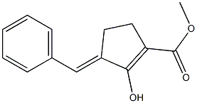 3-Benzylidene-2-hydroxy-1-cyclopentene-1-carboxylic acid methyl ester Struktur