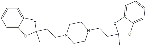 1,4-Bis[2-(2-methyl-1,3-benzodioxol-2-yl)ethyl]piperazine Struktur