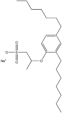 2-(2,4-Diheptylphenoxy)propane-1-sulfonic acid sodium salt Struktur