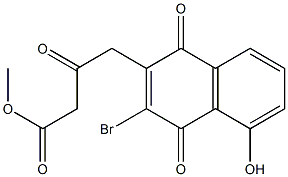 2-Bromo-8-hydroxy-3-(4-methoxy-2,4-dioxobutyl)naphthalene-1,4-dione Struktur