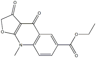 2,3,4,9-Tetrahydro-3,4-dioxo-9-methylfuro[2,3-b]quinoline-6-carboxylic acid ethyl ester Struktur