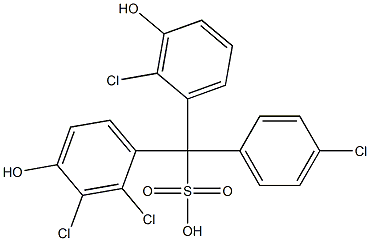 (4-Chlorophenyl)(2-chloro-3-hydroxyphenyl)(2,3-dichloro-4-hydroxyphenyl)methanesulfonic acid Struktur