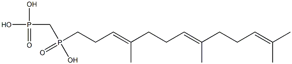 [[(3E,7E)-4,8,12-Trimethyl-3,7,11-tridecatrienyl]phosphonylmethyl]phosphonic acid Struktur