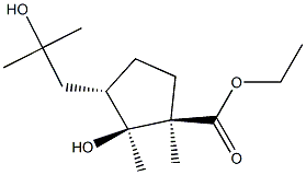 (1R,2S,3S)-2-Hydroxy-3-(2-hydroxy-2-methylpropyl)-1,2-dimethylcyclopentane-1-carboxylic acid ethyl ester Struktur