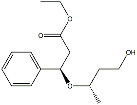 (R)-3-Phenyl-3-[(S)-1-methyl-3-hydroxypropoxy]propionic acid ethyl ester Struktur