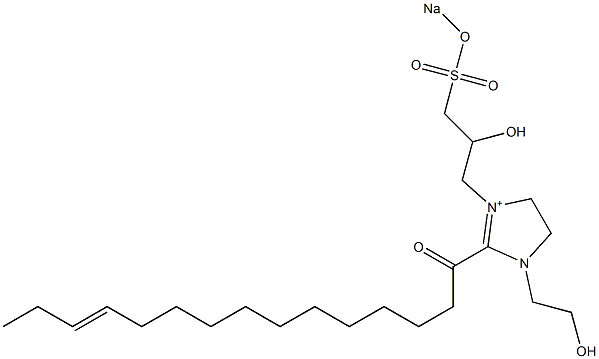 1-(2-Hydroxyethyl)-3-[2-hydroxy-3-(sodiooxysulfonyl)propyl]-2-(12-pentadecenoyl)-2-imidazoline-3-ium Struktur