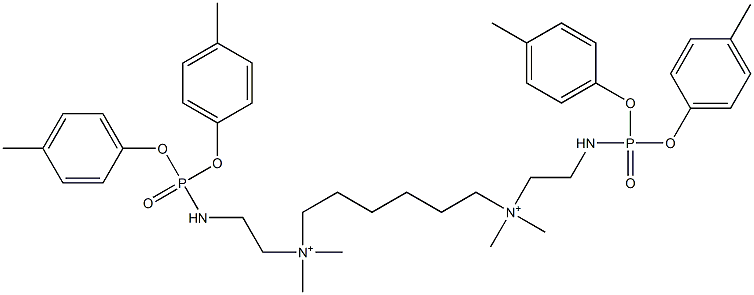 N,N'-Bis[2-[[bis(4-methylphenoxy)phosphinyl]amino]ethyl]-N,N,N',N'-tetramethyl-1,6-hexanediaminium Structure
