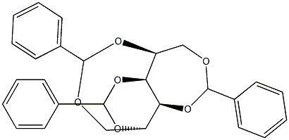 1-O,5-O:2-O,4-O:3-O,6-O-Tribenzylidene-L-glucitol Struktur