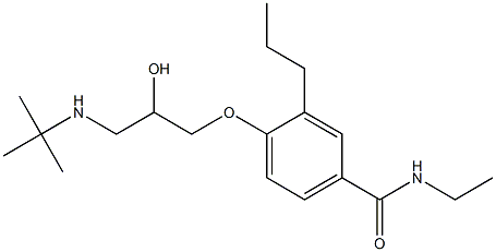 1-[4-[Ethylcarbamoyl]-2-propylphenoxy]-3-[tert-butylamino]-2-propanol Struktur