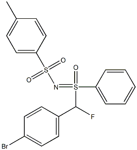 N-tosyl-S-(Fluoro(4-bromophenyl)methyl)-S-phenylsulfoximine Struktur
