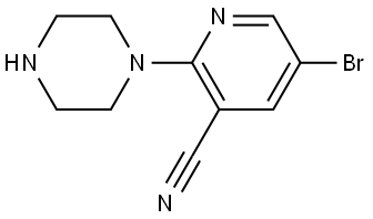 5-bromo-2-(piperazin-1-yl)pyridine-3-carbonitrile Struktur
