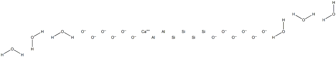 Dialuminum calcium tetrasilicon dodecaoxide hexahydrate Struktur