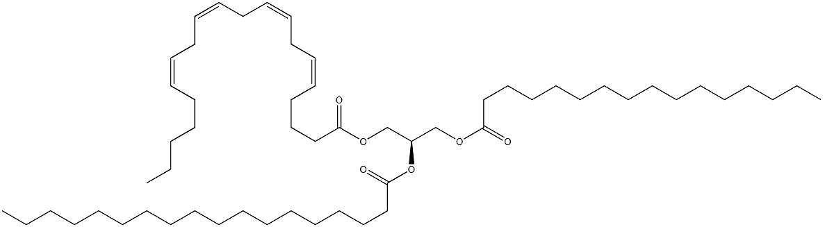 1-hexadecanoyl-2-octadecanoyl-3-(5Z,8Z,11Z,14Z-eicosatetraenoyl)-sn-glycerol Struktur