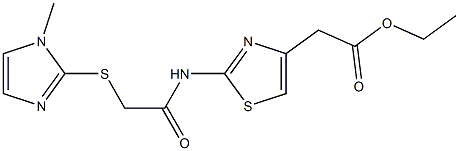 ethyl 2-[2-({2-[(1-methyl-1H-imidazol-2-yl)thio]acetyl}amino)-1,3-thiazol-4-yl]acetate Struktur
