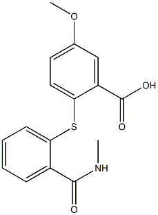 5-methoxy-2-({2-[(methylamino)carbonyl]phenyl}thio)benzoic acid Struktur