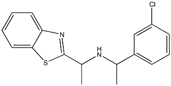 [1-(1,3-benzothiazol-2-yl)ethyl][1-(3-chlorophenyl)ethyl]amine Struktur